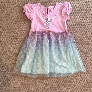 2T girls mermaid dress. Cotton blend top with mermaid tulle overlap on bottom